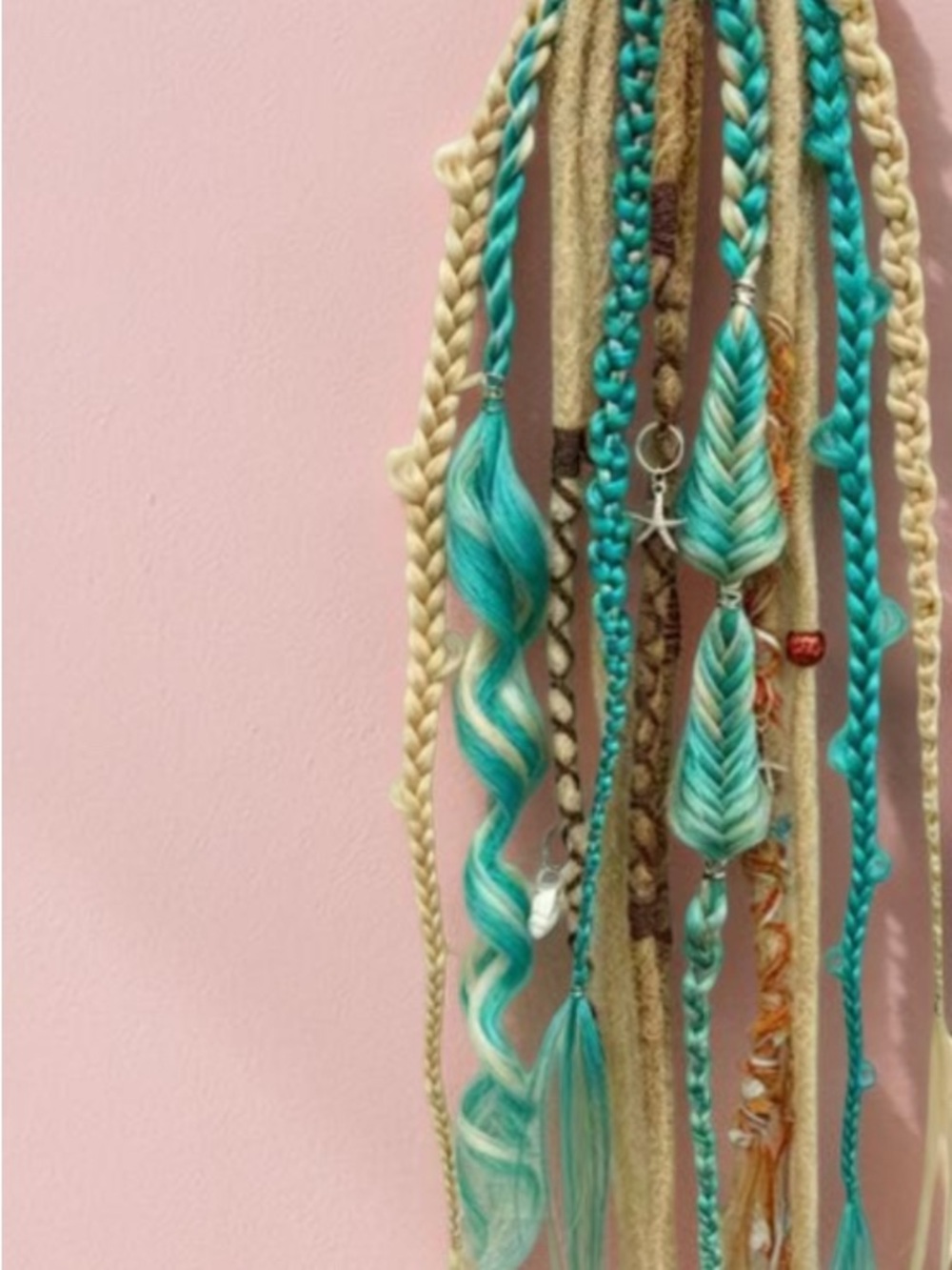 Turquoise blonde Braided Hair Extensions